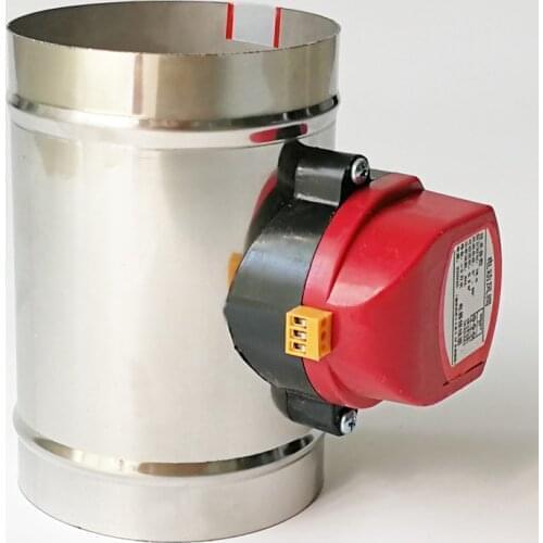 80MM stainless steel air damper valve HVAC electric air duct motorized damper for ventilation pipe valve 220V air valve