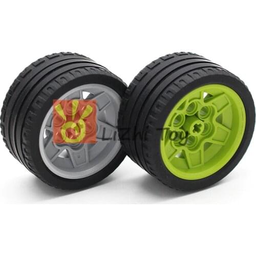 Blocks Technology Parts 56908+41897 Tire 56x28 ZR Wheel Educational Toys Car Bulk Building Brick Mechanical Accessories