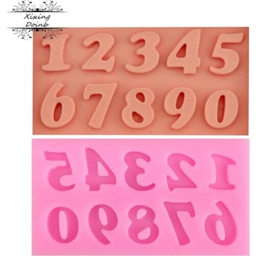DIY digital cake decoration tool silica gel mold fudge chocolate kitchen baking mold