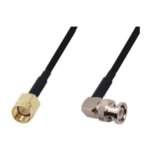 RG58 Cable SMA Male to BNC Male Right Angle Connector WiFi Antenna Extension Pigtail jumper cable