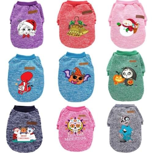 Pet Dog Costume Cute Animal Printed Pet Coat Cotton Soft Pullover Dog Shirt Jacket Sweatshirt Cat Sweater Pets Clothing Outfit