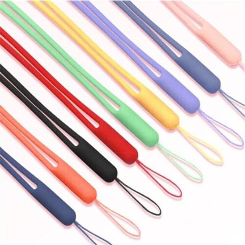 Multicolor Soft Silicone Wrist Lanyard Mobile Phone Chain Straps Keychain Charm Cords DIY Hang Rope Lanyards