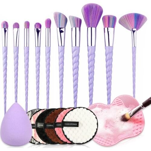 10pcs Unicorn Makeup Brushes Sets Maquiagem Foundation Powder Cosmetic Blush Eyeshadow Women Beauty Glitter Make Up Brush Tools