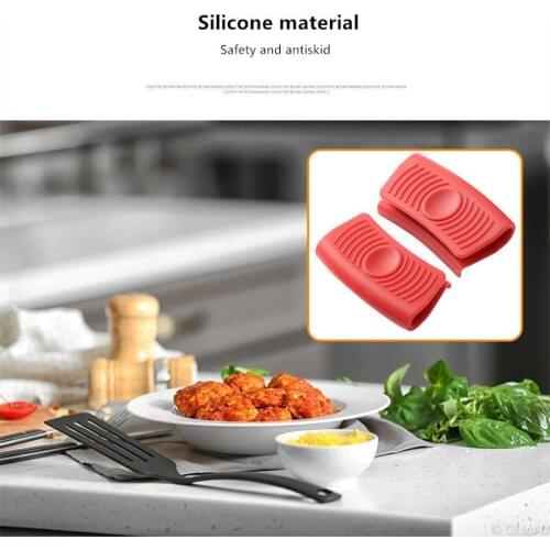 Anti-Hot Gloves Kitchen Accessories Multi-Color Kitchen Silicone Insulated Oven Gloves Casserole Ear Pot Holder Handle Cocina