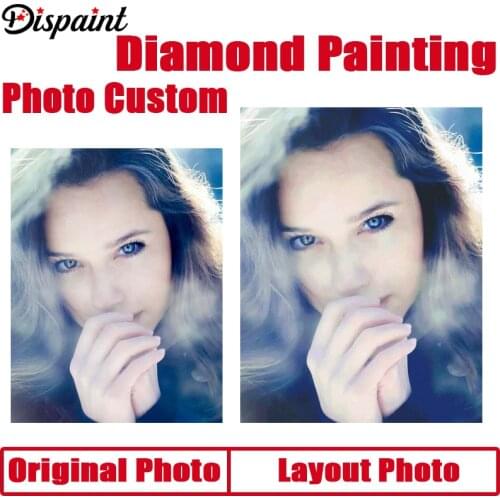 Dispaint Photo Custom Diamond Painting Cross Stitch Full Square/Round Rhinestone DIY Diamond 3D Diamond Embroidery Gift Sale