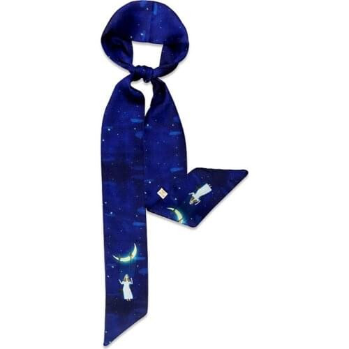 New Summer Scarf Cartoon Scarf Womens Thin Strip Bags Decorative Breathable Ribbon Thin Style For Women