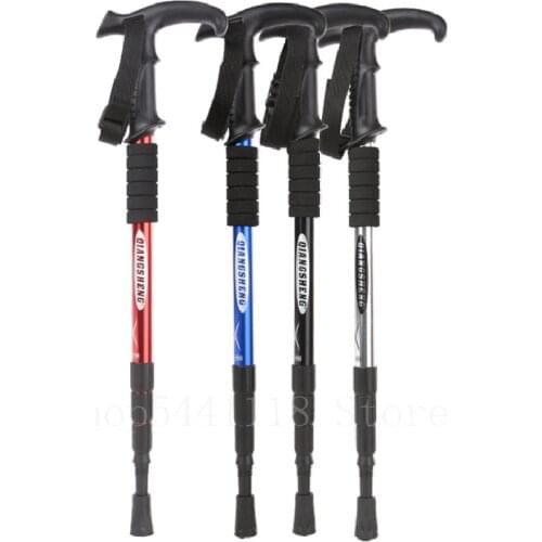 1pcs 110CM Walking Stick Trekking Aluminum alloy Climbing Stick Telescopic Running Trail Canes Shockproof Hiking Accessories