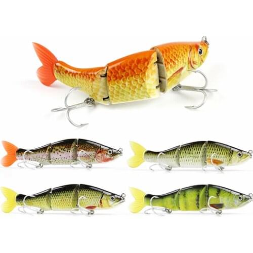4.5"/17.8g New Design Pike Fishing Lure 3 Segment Lifelike Crankbait Artificial Hard Swimbait VMC Hook Fish Bait Tackle AL18A-S