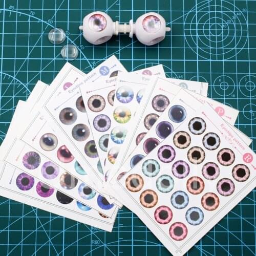 DIY Modified Eye Chip Pattern Paper Seamless Fit Thin Glass Eye Chips for Blyth Doll Eyechips Eyeball Accessories