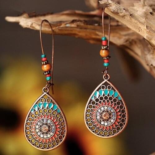 Long Water Drop Earrings Elegant Bohemian Boho Ethnic French Style Earrings For Women&Girls Drop Earings Eardrop Jewelry Brinco