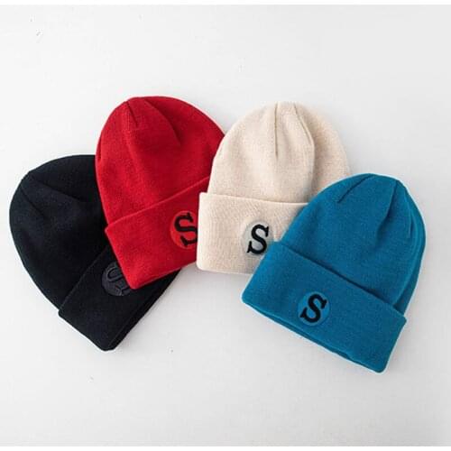 2020 Japanese Knitted Hat Womens Autumn Winter Warm Woolen Cap Men Ear Protection Beanies Hip Hop Letter Embroidered Cold Hat