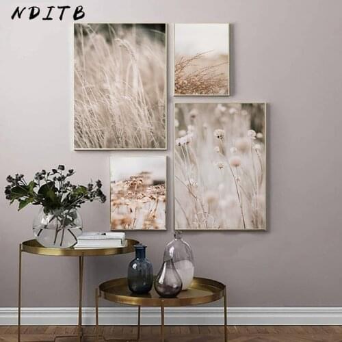 Scandinavian Decoration Poster Grass Nature Landscape Canvas Print Nordic Wall Art Painting Decorative Picture Home Room Decor
