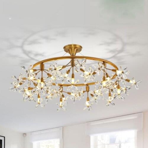 Nordic crystal butterfly droplight postmodern contracted sitting room chandelier restaurant bedroom fireflies LED lamps