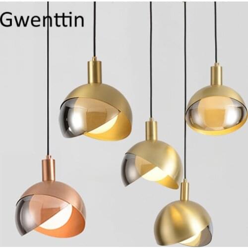 Modern Luxury Gold Pendant Light LED Fixtures Hanging Lamp Loft Suspension Luminaire Dining Room Cafe Kitchen Bedroom Home Decor