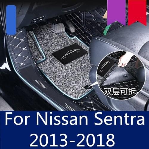 Car mat car interior special decorative pieces all surrounded by silk ring leather mat carpet For Nissan Sentra 2013-2018