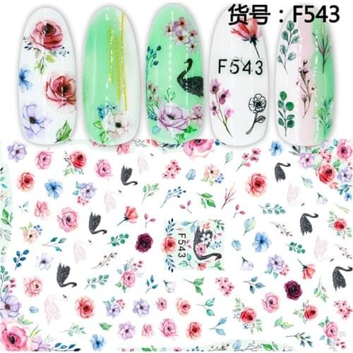 New Arrival 5 Sheets 3D Super Thin Nail Stickers Tips Nail Art Adhesive Decals Manicure Tool Dark Decoration Flower Nail Decals