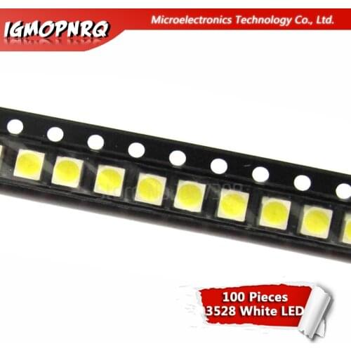 100pcs White 3528 1210 SMD LED diodes light