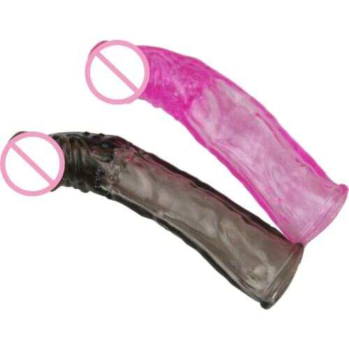 Penis sleeve extender realistic reusable cock ring and penis sleeves reuseable condom Impotence contraceptive sex toys for dildo
