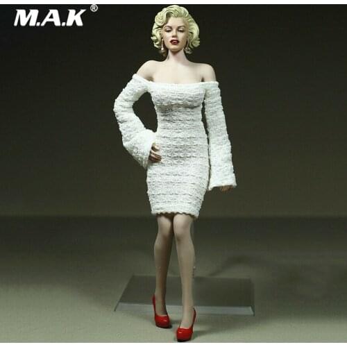 1/6 Female Figure Accessory White Long Sleeve Skirt Clothes Hip Skirt Evening Dress Clothing Model For 12" Big Bust Action Body