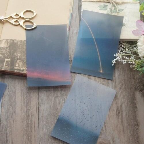 15 Sheets DIY 3 Style 9*14cm Meteor Fall Design Transparent Craft Paper Scrapbooking Creative Paper Gift Use