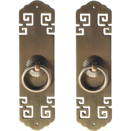 Retro Vintage 2Pairs European Antique Brass Furniture Handles Cupboard Wardrobe Cabinet Pulls Handles Home Decorations