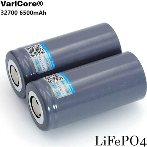 2 units VariCore brand 3.2V 32700, 6500mAh LiFePO4 battery 35A maximum continuous discharge 55A high power battery