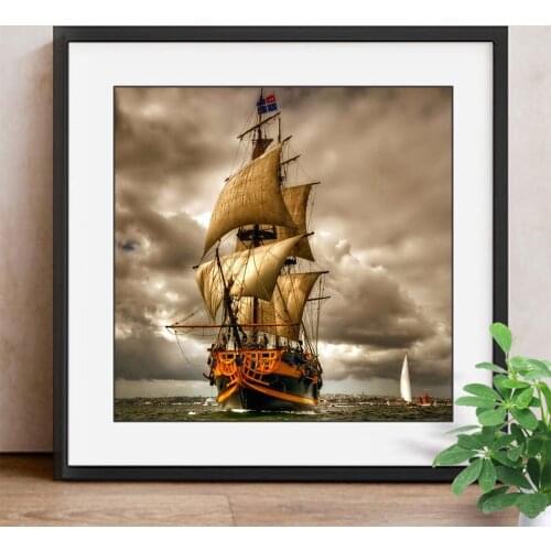 5d DIY Diamond Painting Full Cube Diamond Embroidery Ship Scenery Pattern Hobbies And Crafts Mosaic Gift