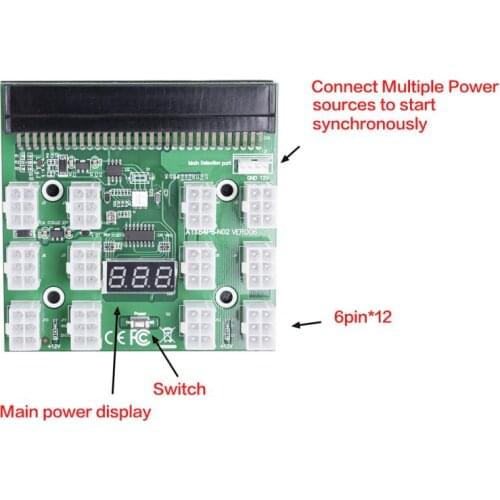 Power Module Breakout Board Kits With 12pcs 6Pin To 8Pin Power Cable For HP 1200W 750W PSU GPU Server Power Conversion