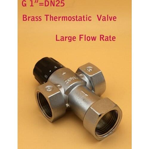 BSP Brass G1" DN25 Solar Energy Shower Mixer Thermostatic Valve DN20/G3/4"Automatic mixing valve