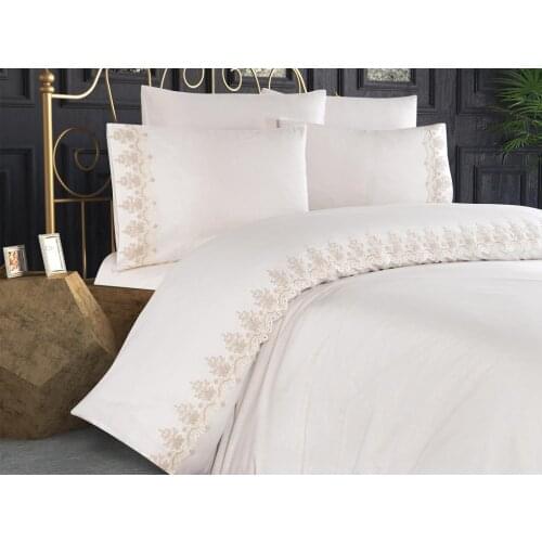 Land Of dowry Sofia Duvet cover set Cream Cappucino
