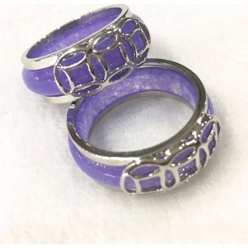 2019 New 2PCS Hand Carvings Purple Lilac Jades men/ women Gift Rings