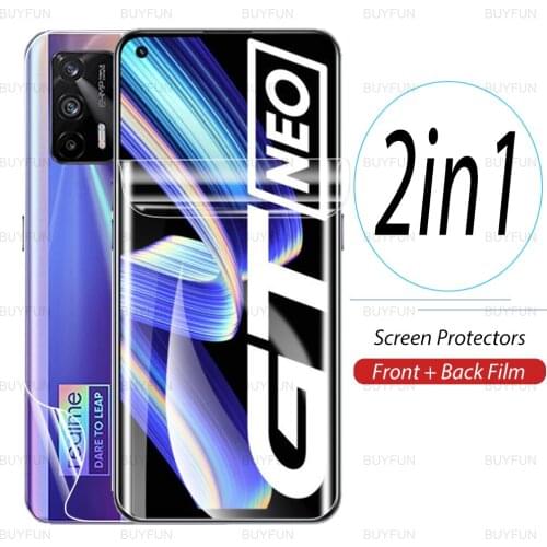 Screen Protector For Realme GT Neo 6.43 inch 2in1 front back hydrogel film for realme C21 8 Pro X 7 Pro Safety protective film