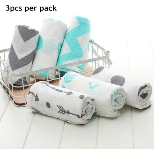 3pcs Cotton Muslin Summer Blanket Swaddles Wrap baby blankets For Newborn Baby Blankets Grey & White Bath Towel Blue