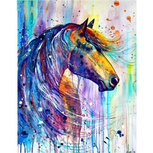 Hobby,Diamond Painting Watercolor Horse,Cross-Stitch,Full,square,round, 5D Diamond Embroidery,Mosaic pattern embroidery FG1879