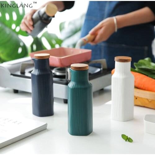 Kinglang 1pcs Nordic Ceramic vinegar pot oil pot seasoning pot