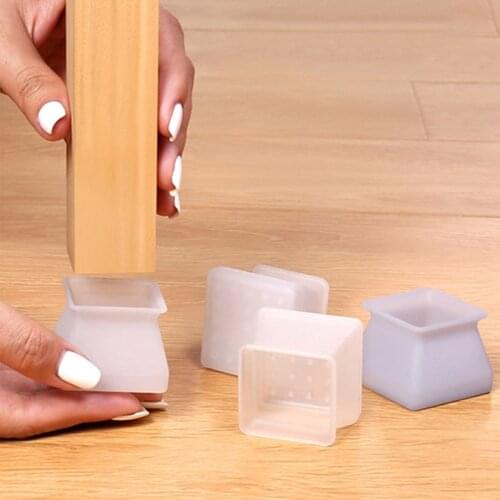 4pcs Table Chair Foot Cover Chair Legs Caps Silicone Feet Protector Pads Non-slip Table Chair Leg Caps Furniture Protection Mat