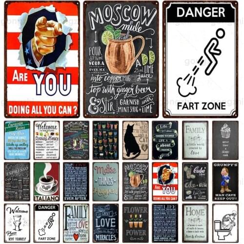 Bar Cafe Retro Metal Tin Sign Wall Art Poster Reminder Statement Plaque Home Decor Bar Hotel Restaurant Iron Painting 20x30cm