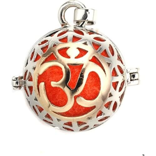 MODKISR New Arrival 6pcs Hollow Cage Filigree Ball Box Essential Oil Diffuser Locket Pendants 3D Letters Jewelry Without Chain