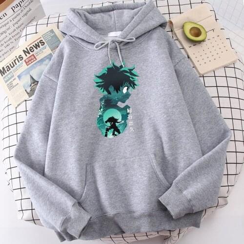Hot Sale Thick Fashion Tops Anime My Hero Academia Midoriya Izuku Print MenS Hoodies Warm Casual Mens Hoody Large Size Hooded