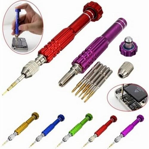 5 In 1 QPtools Screwdriver Set Aluminum Alloy Precision For Iphone Samsung Galaxy Smart Phone Repair Dismantle Tool Professional