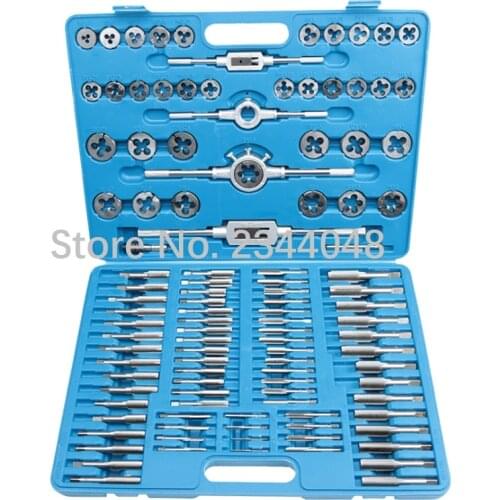 Alloy steel 110 pieces metric British tap / die set / hand tap / wrench / winch