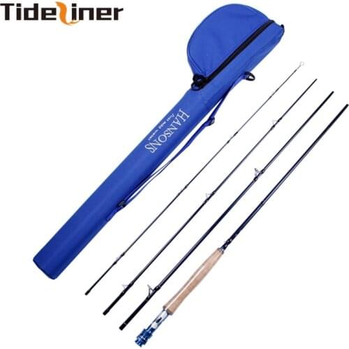 Tideliner top quality Fly fishing rod with bag 30T 2.74m 5# carbon fiber spinning rod tube 4 sections pole box KW guide rings