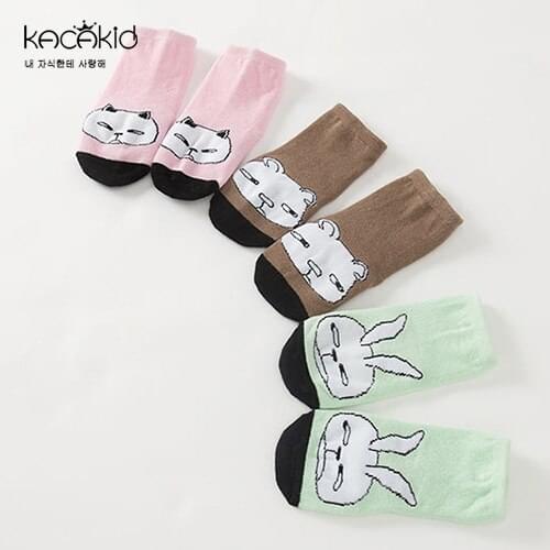 Kacakid 2019 Cotton Children Kids Baby Boys Girls Rabbit Cotton Socks Newborn Animal Cute Baby Floor Socks Footwear Meia Menina