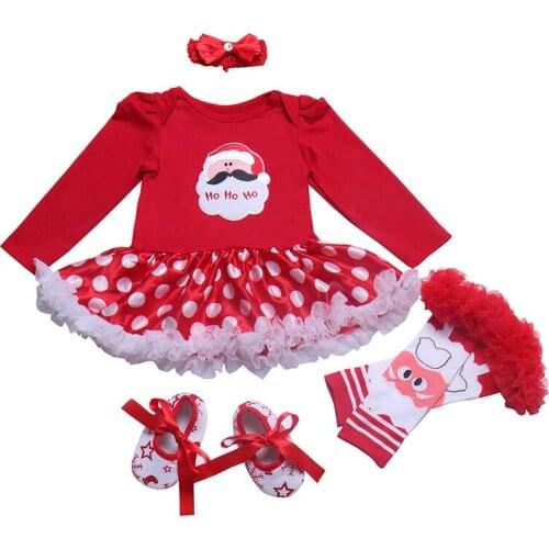 Toddler Girls My 1st Christmas Outfits Dress Newborn Bebe Red Santa Claus Hat Tree Costume Tutu Dresses for 1 Year Baby Girl 12M