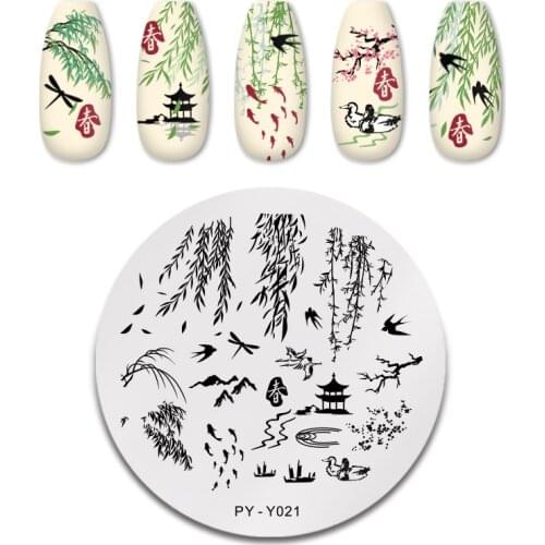 PICT YOU Spring Series Nail Stamping Plates Stencil Stainless Steel Tools Nail Art Stamp Template Design Printing Tools