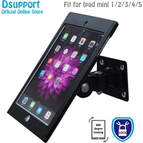 Fit for iPad mini 12345 Full rotation wall mount stand metal case display retail bracket tablet pc holder support anti-thief