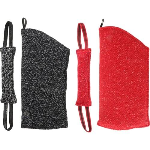 Durable Dog Bite Sleeve Arm Protection Sleeves Pet Bite Tug Stick Toy with 2 Rope Professional Training Outdoor Home Supplies
