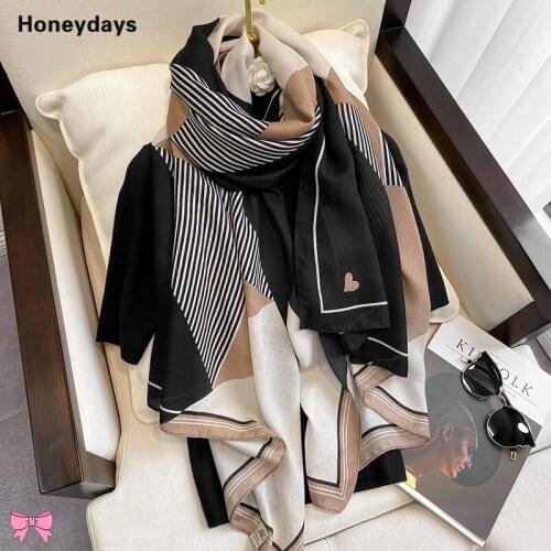 Retro Geometric Color Matching Striped Cotton and Linen Warm Scarf Decorative Scarfs Travel Sunscreen Beach Towel Linen Scarves