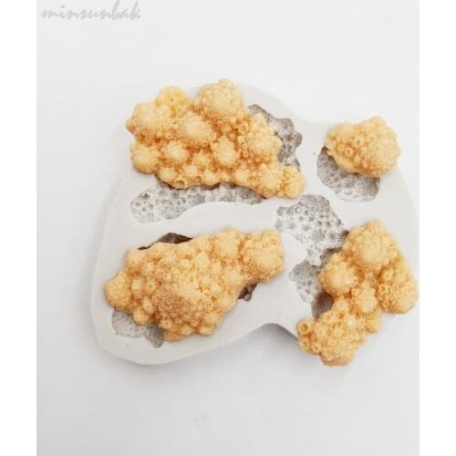 Minsunbak Ocean Series 3D Coral Stone Chocolate Mould Fondant Cake Silicone Mold Baking Utensils