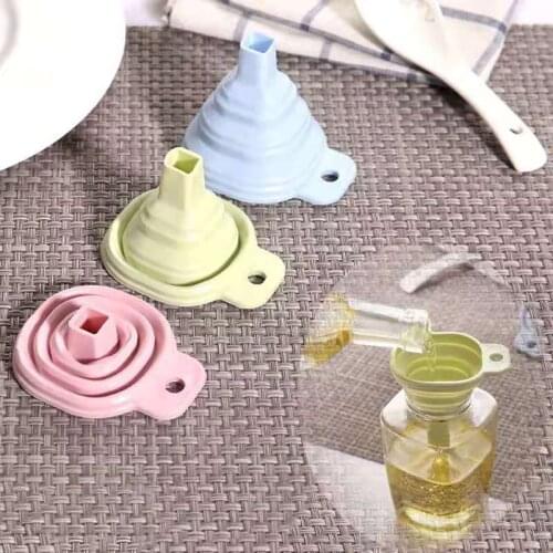 Foldable Funnel Food-Grade Silicone Portable Funnels Creative Be Hung Household Liquid Dispensing Kitchen Tools Accessory